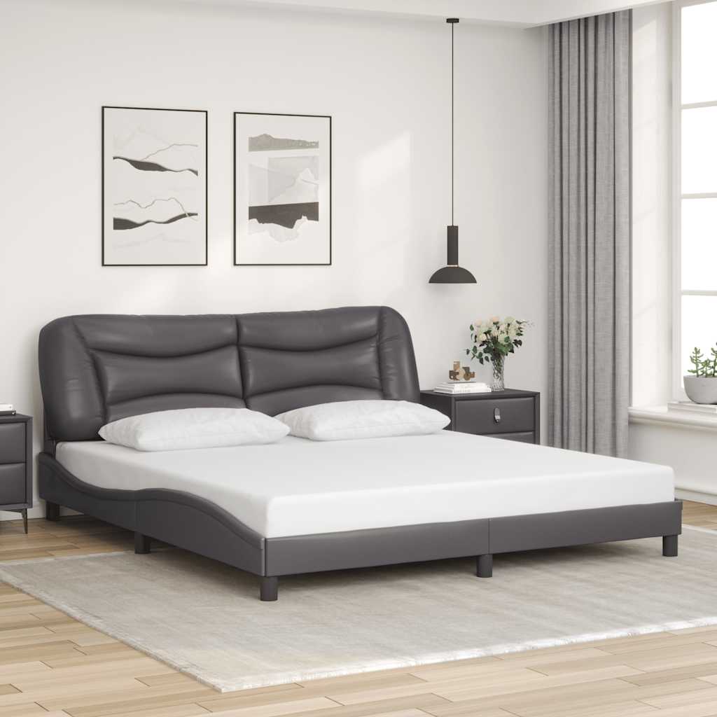 Giroletto senza Materasso Hvar Grigio 180x200 cm in Similpelle