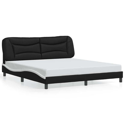 Giroletto senza Materasso Hvar Nero e Bianco 180x200 cm in Similpelle