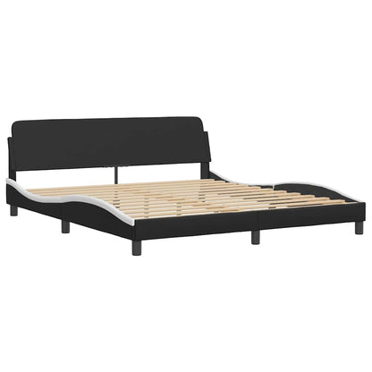 Giroletto senza Materasso Hvar Nero e Bianco 180x200 cm in Similpelle