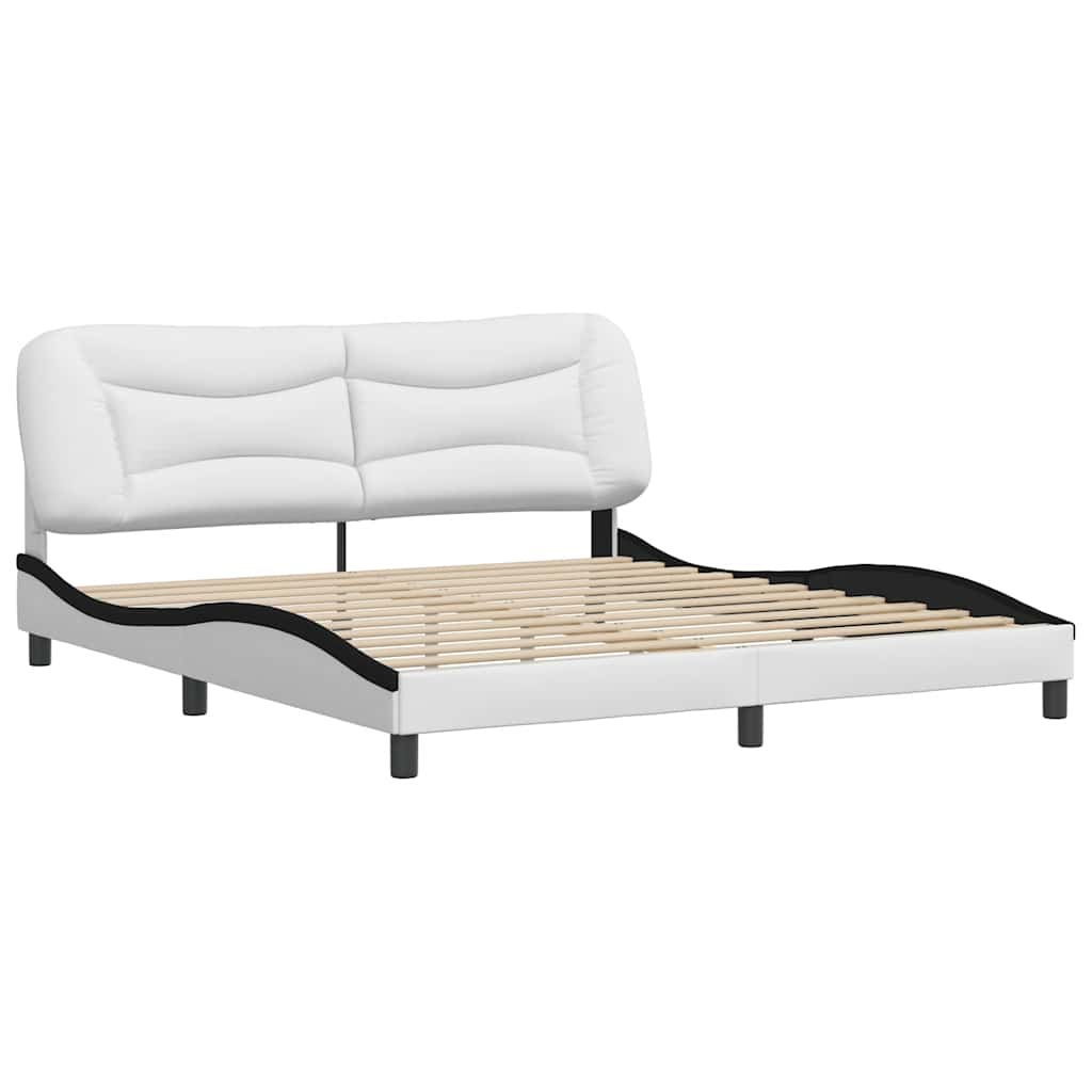 Giroletto senza Materasso Hvar Bianco e Nero 180x200 cm in Similpelle