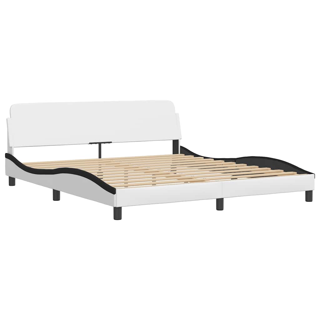 Giroletto senza Materasso Hvar Bianco e Nero 180x200 cm in Similpelle