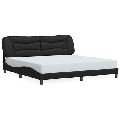 Giroletto senza Materasso Hvar Nero 200x200 cm in Similpelle
