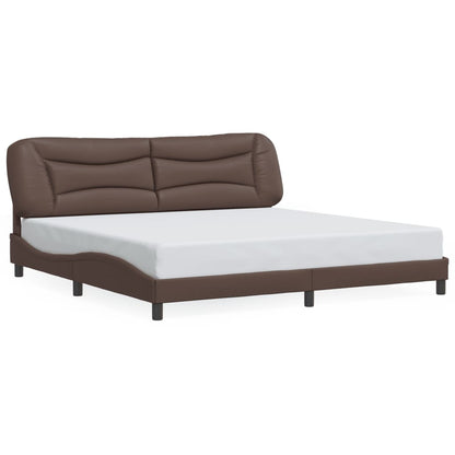 Giroletto con Testiera Marrone 200x200 cm in Similpelle