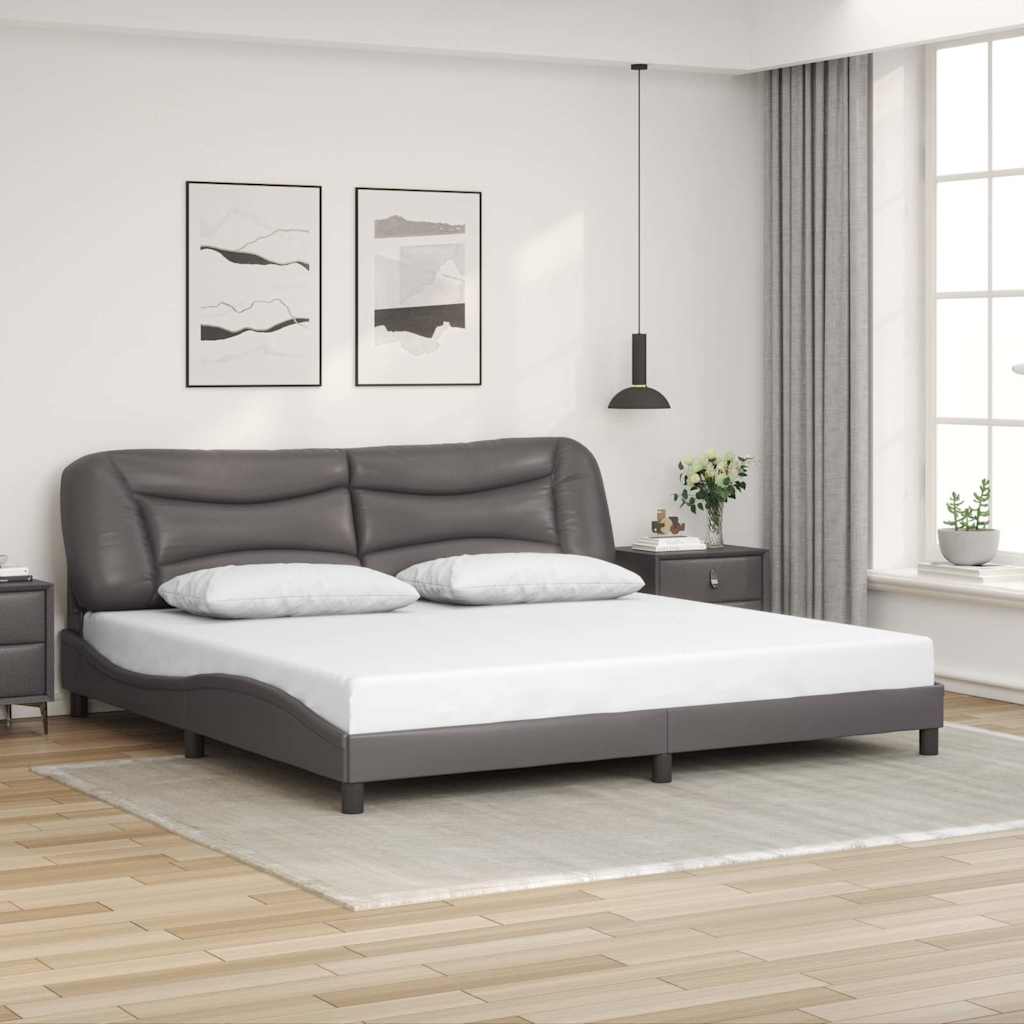 Giroletto senza Materasso Hvar Grigio 200x200 cm in Similpelle