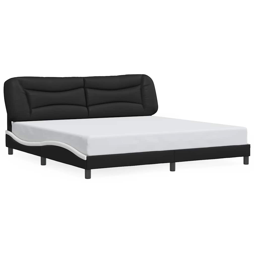 Giroletto senza Materasso Hvar Bianco e Nero 200x200 cm in Similpelle
