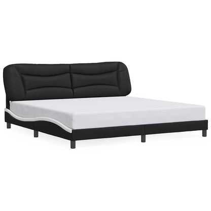 Giroletto senza Materasso Hvar Bianco e Nero 200x200 cm in Similpelle