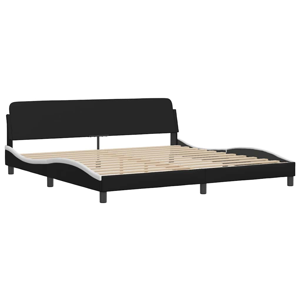 Giroletto senza Materasso Hvar Bianco e Nero 200x200 cm in Similpelle