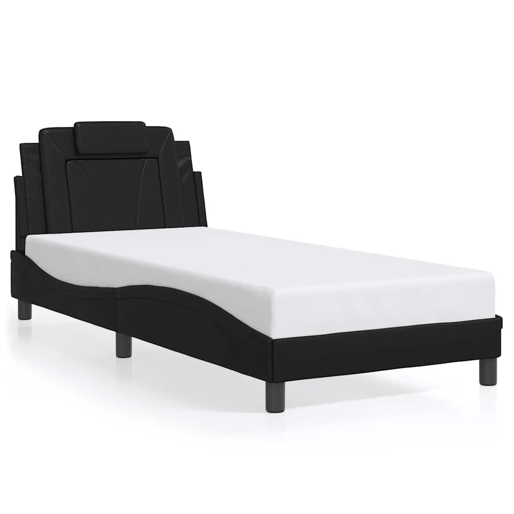 Giroletto Viana senza Materasso Nero 80x200 cm in Similpelle