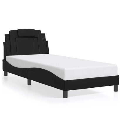 Giroletto Viana senza Materasso Nero 80x200 cm in Similpelle