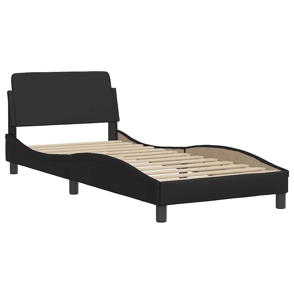 Giroletto Viana senza Materasso Nero 80x200 cm in Similpelle