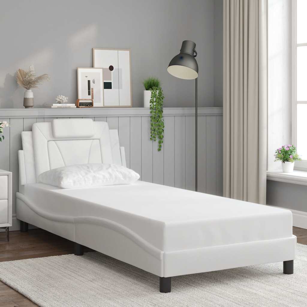 Giroletto Viana senza Materasso Bianco 80x200 cm in Similpelle