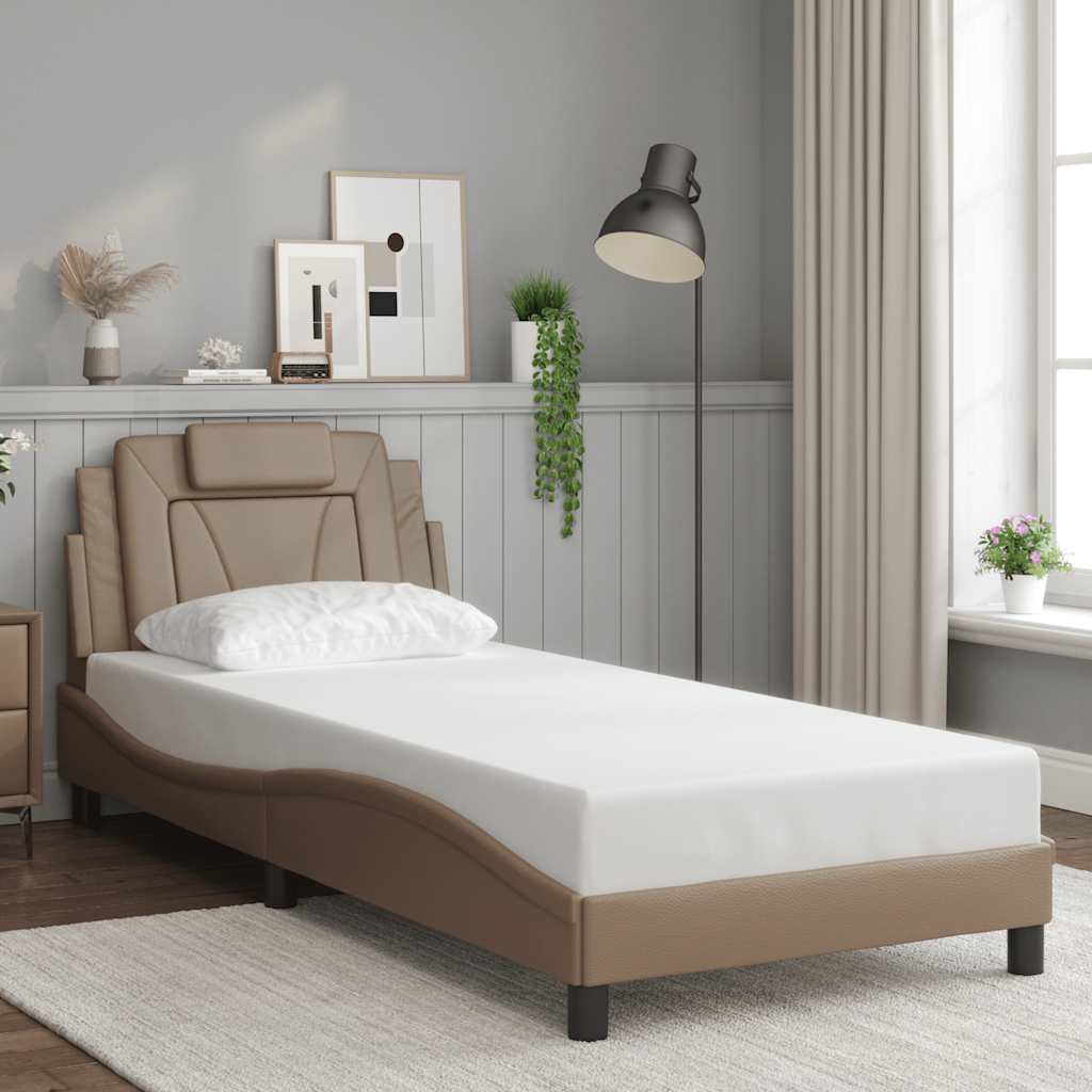Giroletto Viana senza Materasso Cappuccino 80x200 cm in Similpelle