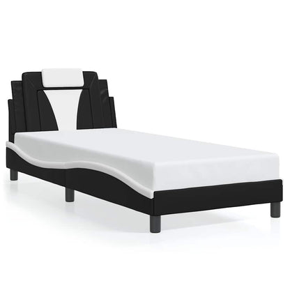 Giroletto Viana senza Materasso Nero e Bianco 80x200 cm in Similpelle