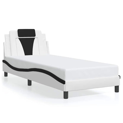 Giroletto Viana senza Materasso Bianco e Nero 80x200 cm in Similpelle