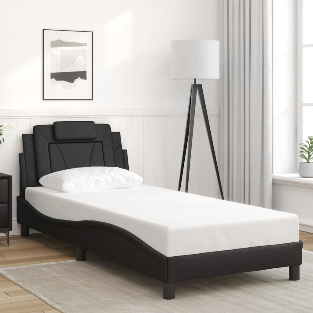 Giroletto Viana senza Materasso Nero 90x190 cm in Similpelle