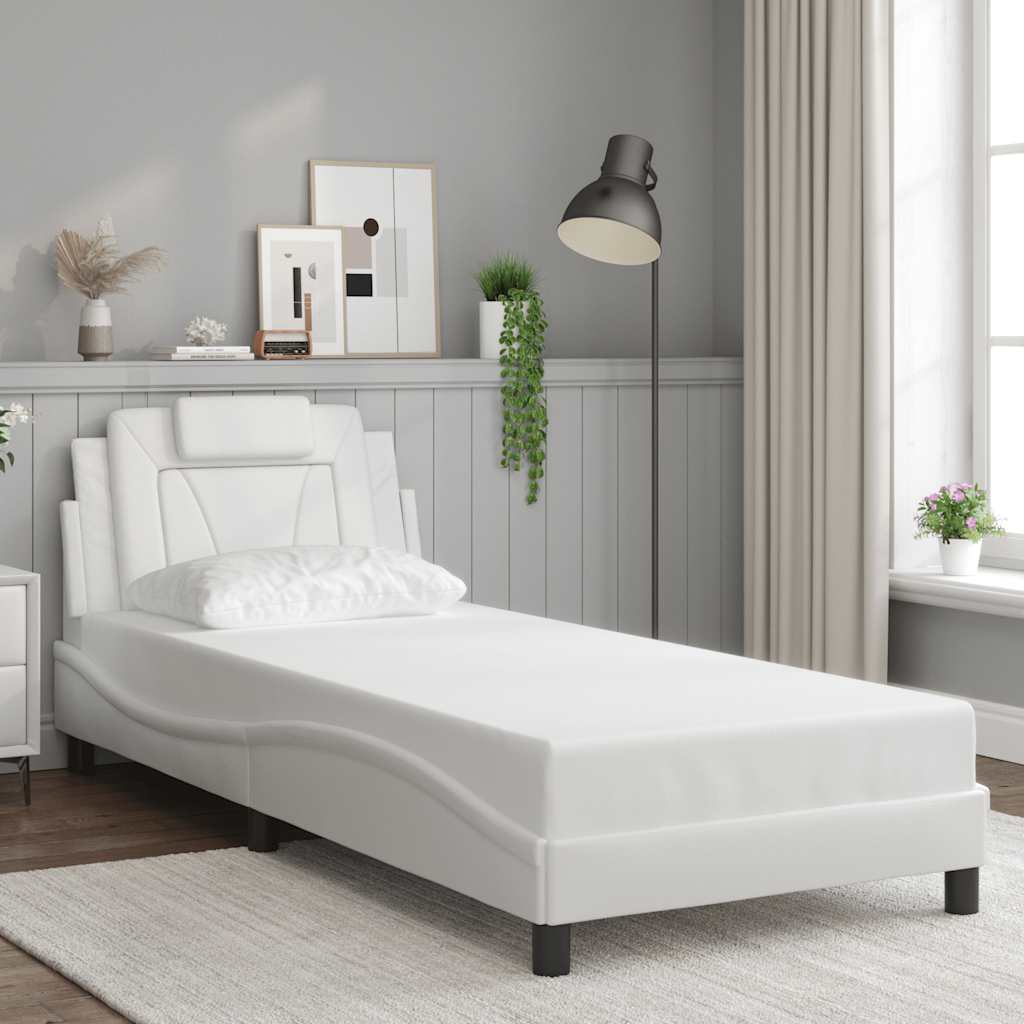 Giroletto Viana senza Materasso Bianco 90x190 cm in Similpelle