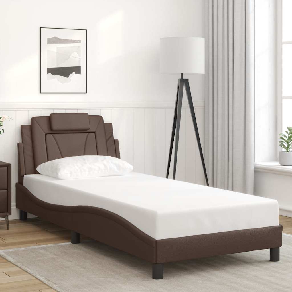 Giroletto Viana senza Materasso Marrone 90x190 cm in Similpelle