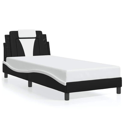 Giroletto Viana senza Materasso Nero e Bianco 90x190 cm in Similpelle