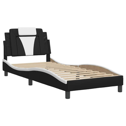 Giroletto Viana senza Materasso Nero e Bianco 90x190 cm in Similpelle