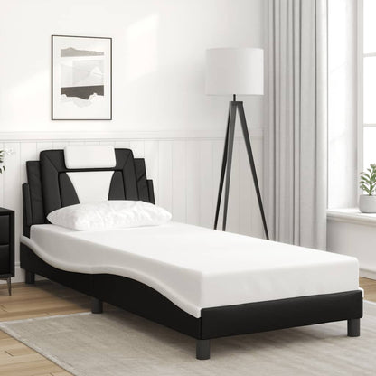Giroletto Viana senza Materasso Nero e Bianco 90x190 cm in Similpelle