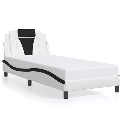 Giroletto Viana senza Materasso Nero e Bianco 90x190 cm in Similpelle