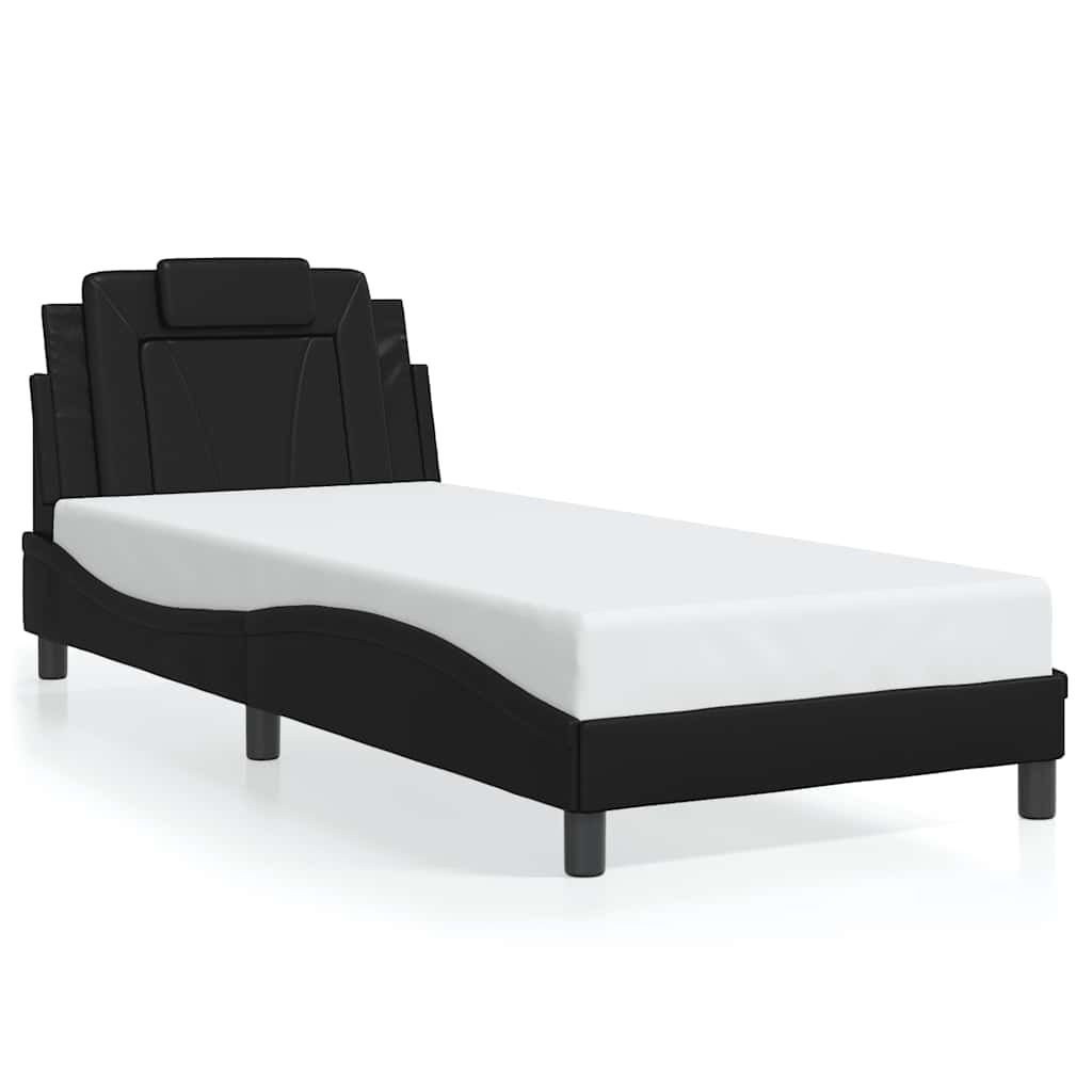 Giroletto Viana senza Materasso Nero 90x200 cm in Similpelle