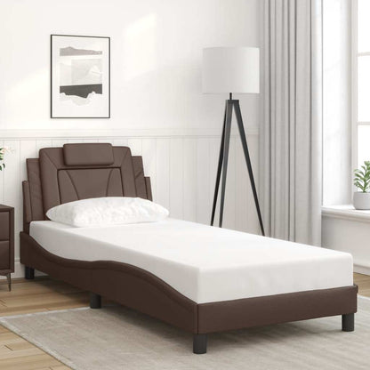 Giroletto Viana senza Materasso Marrone 90x200 cm in Similpelle