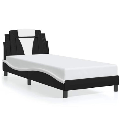 Giroletto Viana senza Materasso Nero e Bianco 90x200 cm in Similpelle