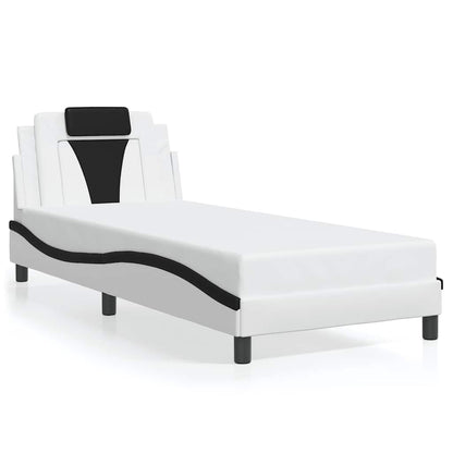 Giroletto Viana senza Materasso Bianco e Nero 90x200 cm in Similpelle