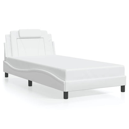 Giroletto Viana senza Materasso Bianco 100x200 cm in Similpelle