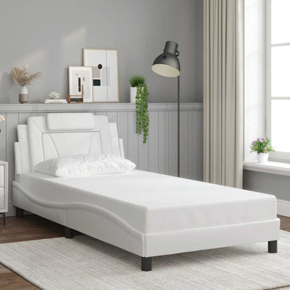 Giroletto Viana senza Materasso Bianco 100x200 cm in Similpelle