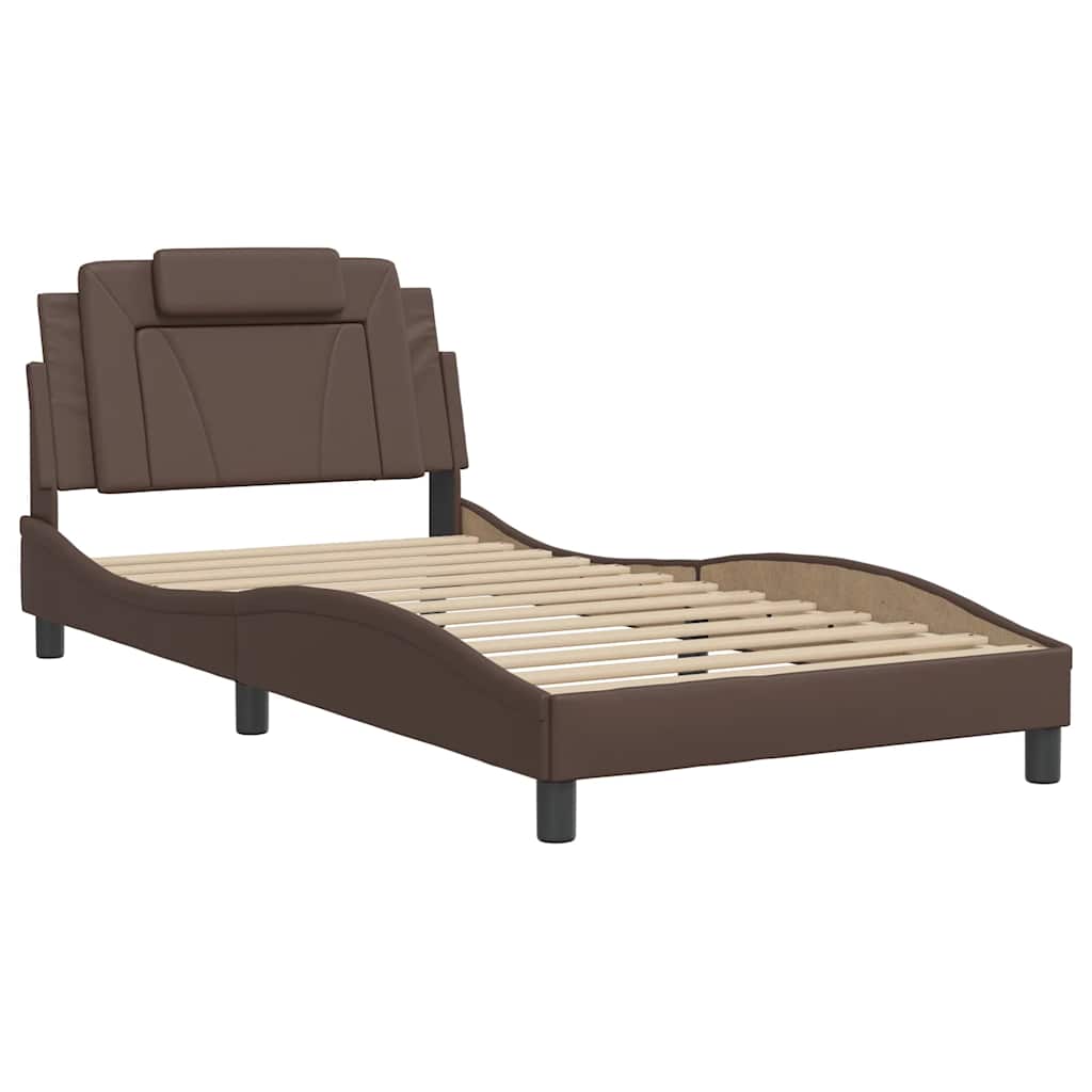Giroletto Viana senza Materasso Marrone 100x200 cm in Similpelle
