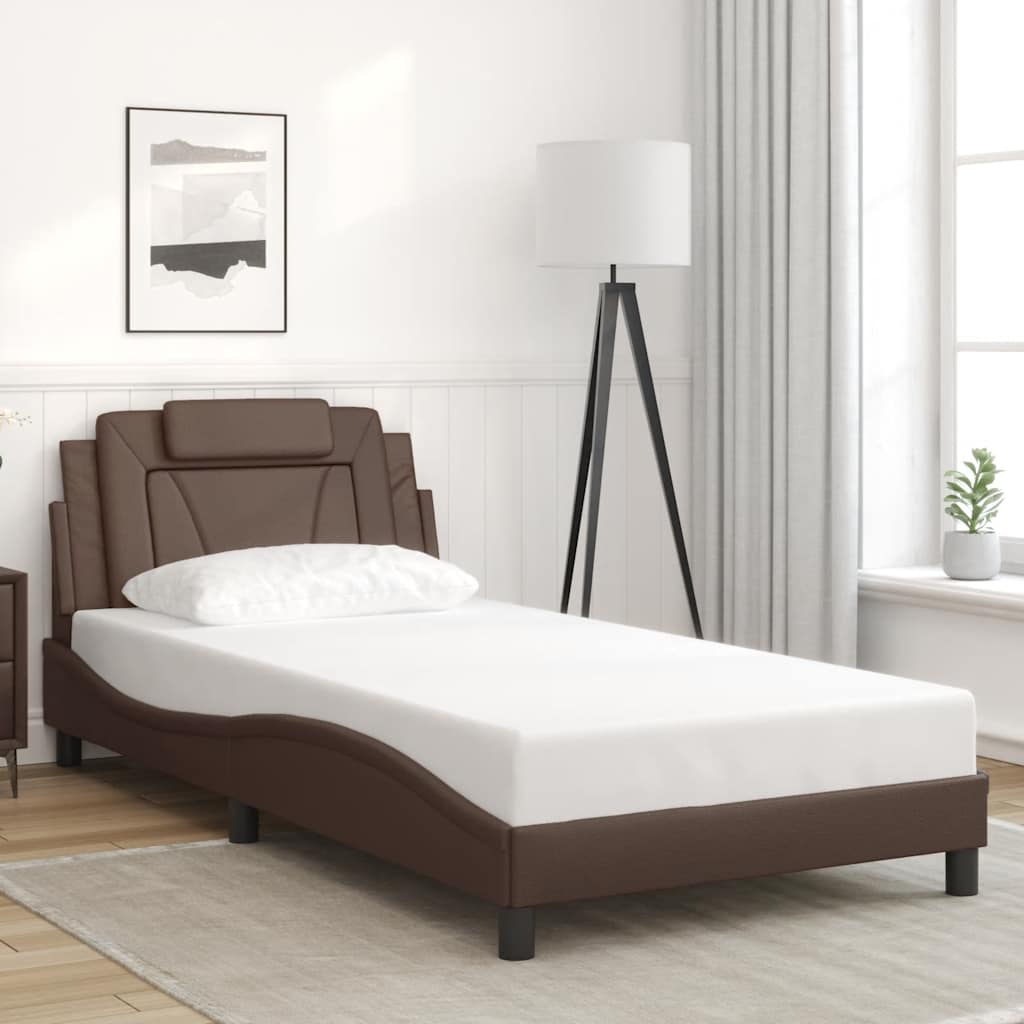 Giroletto Viana senza Materasso Marrone 100x200 cm in Similpelle