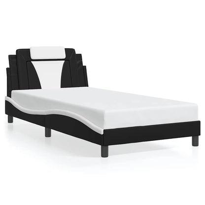 Giroletto Viana senza Materasso Nero e Bianco 100x200 cm in Similpelle