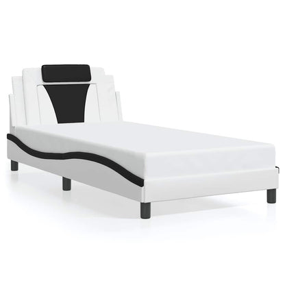 Giroletto Viana senza Materasso Nero e Bianco 100x200 cm in Similpelle