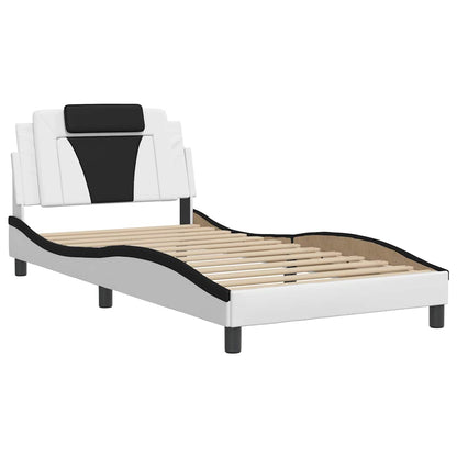 Giroletto Viana senza Materasso Nero e Bianco 100x200 cm in Similpelle