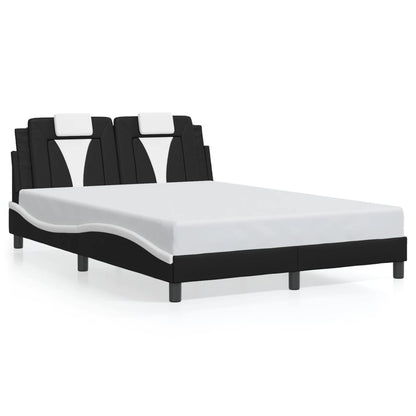 Giroletto con Testiera Nero e Bianco 120x200 cm in Similpelle