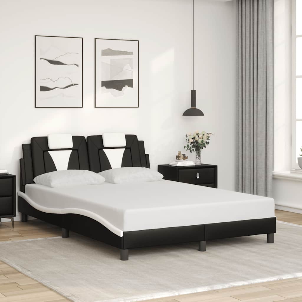 Giroletto Viana senza Materasso Nero e Bianco 120x200 cm in Similpelle