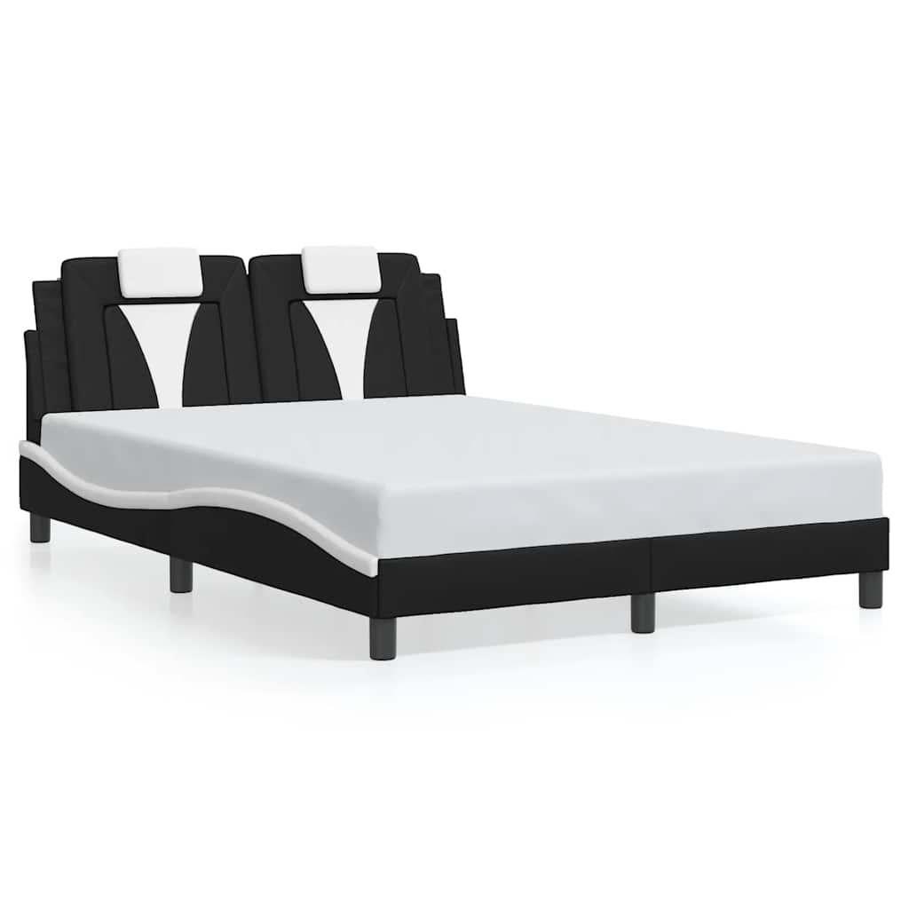Giroletto Viana senza Materasso Nero e Bianco 140x190 cm in Similpelle
