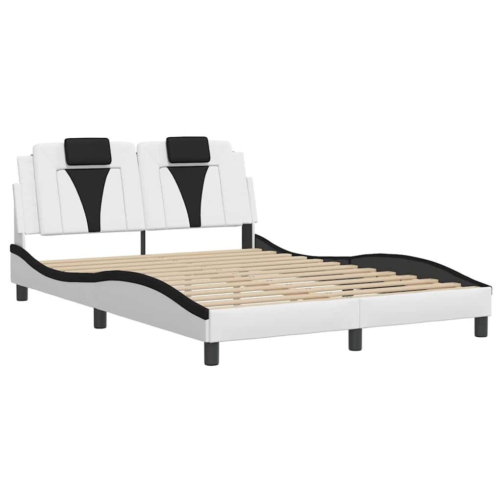 Giroletto Viana senza Materasso Bianco e Nero 140x190 cm in Similpelle