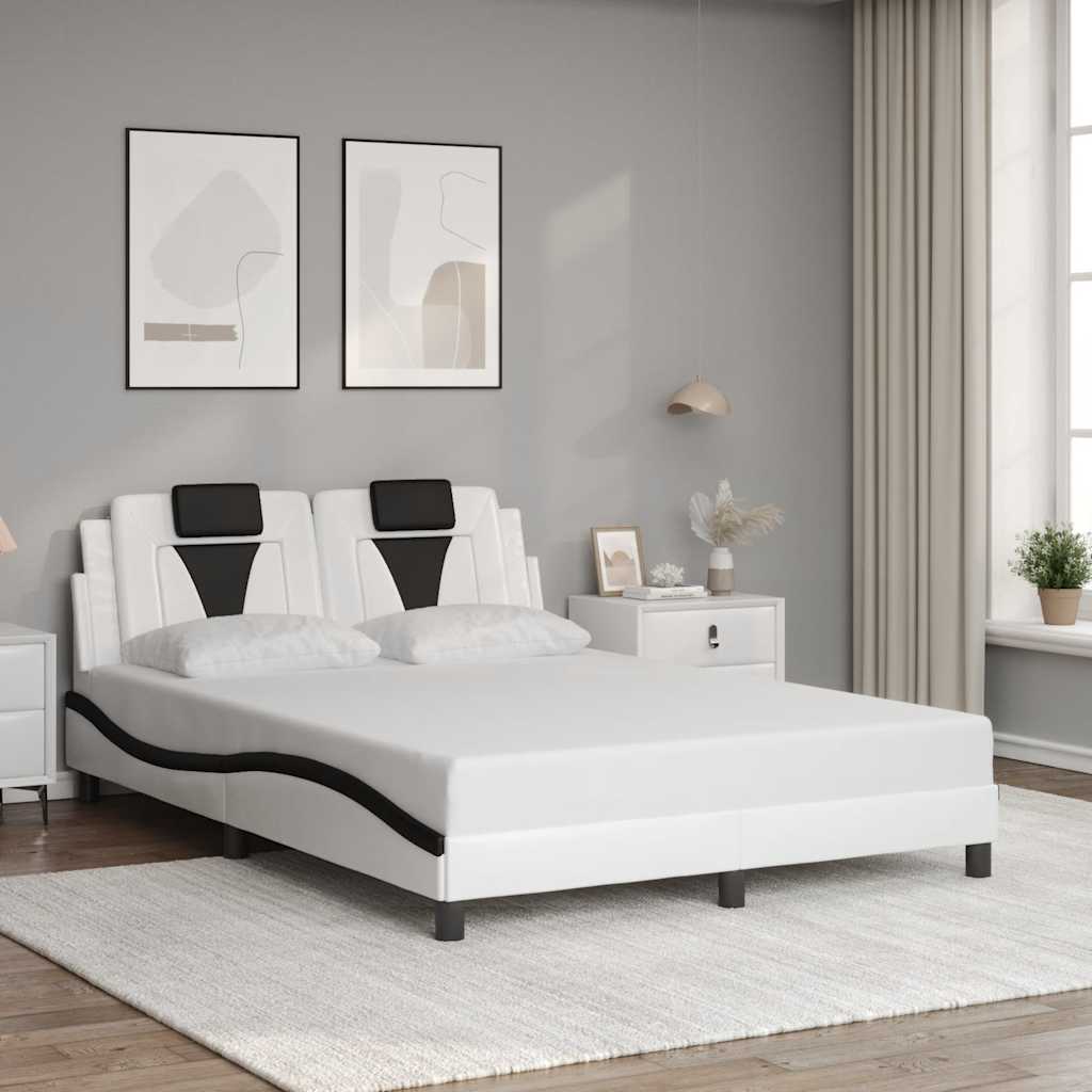 Giroletto Viana senza Materasso Bianco e Nero 140x190 cm in Similpelle