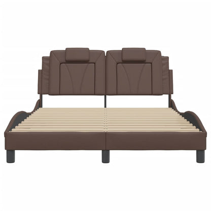 Giroletto con Testiera Marrone 140x200 cm in Similpelle