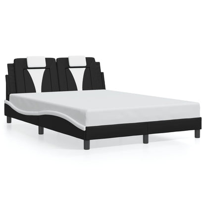 Giroletto con Testiera Nero e Bianco 140x200 cm in Similpelle