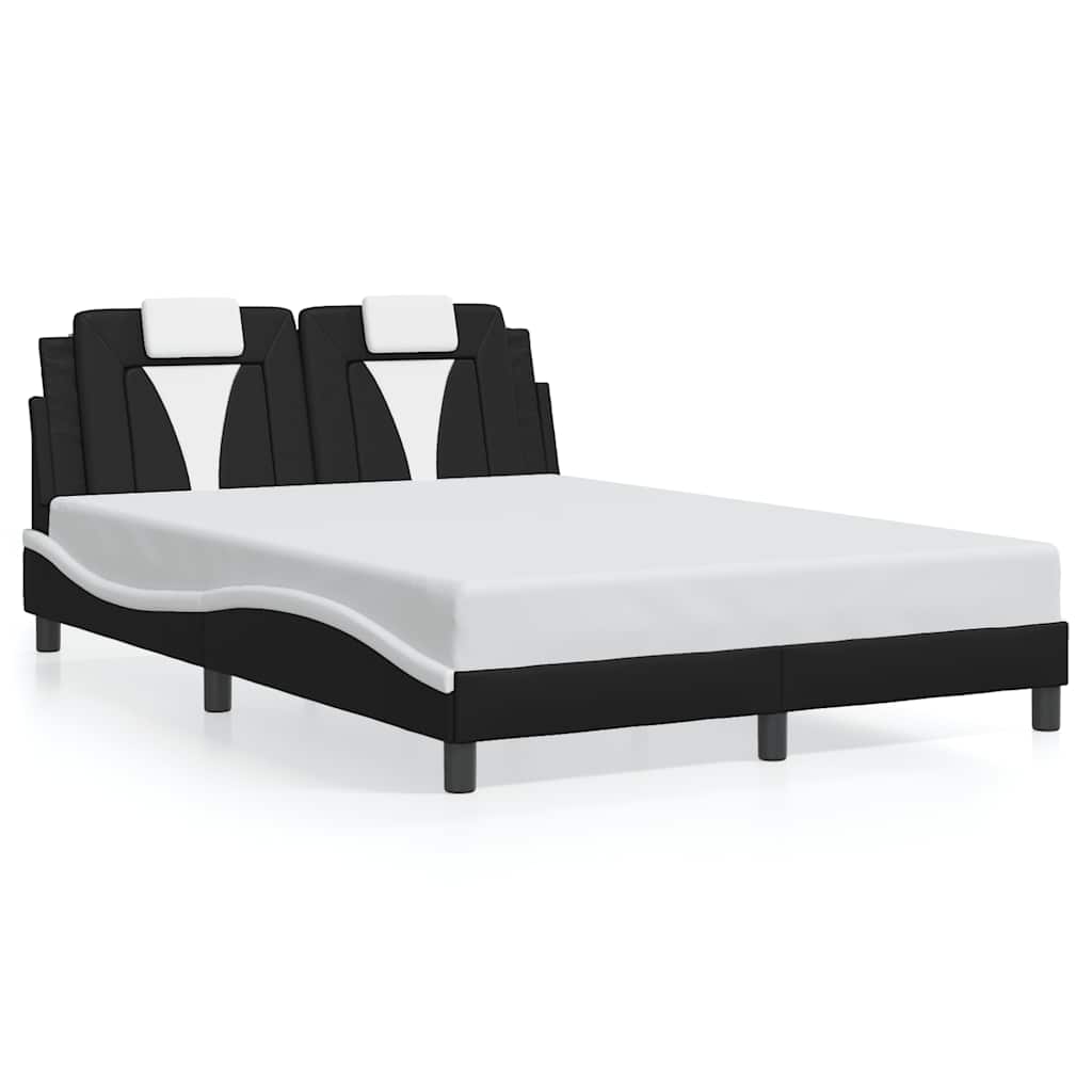 Giroletto Viana senza Materasso Nero e Bianco 140x200 cm in Similpelle