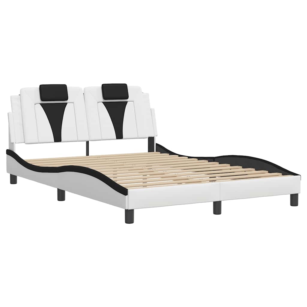 Giroletto Viana senza Materasso Nero e Bianco 140x200 cm in Similpelle