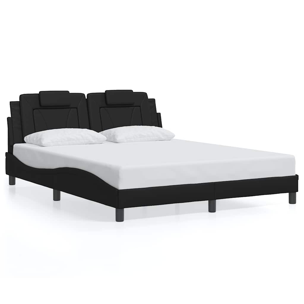 Giroletto Viana senza Materasso Nero 160x200 cm in Similpelle
