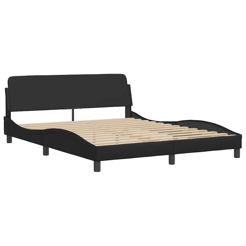 Giroletto Viana senza Materasso Nero 160x200 cm in Similpelle