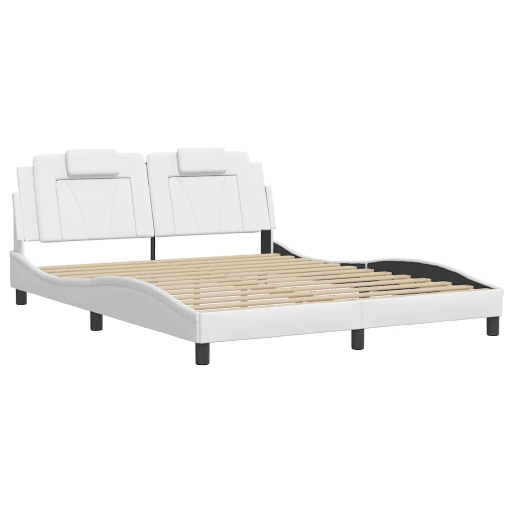 Giroletto Viana senza Materasso Bianco 160x200 cm in Similpelle