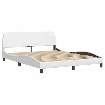 Giroletto Viana senza Materasso Bianco 160x200 cm in Similpelle