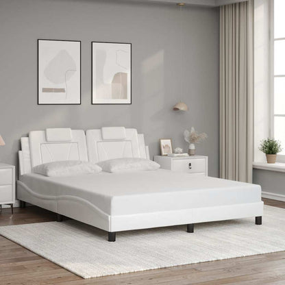 Giroletto Viana senza Materasso Bianco 160x200 cm in Similpelle